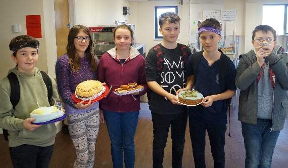 Year Seven Chulmleigh College geography pupils who baked cakes for the cake sale in aid of Children in Need.