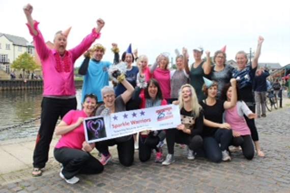 The Sparkle Warriors team which took part in the Dragon Boat race in memory of Samuel Crocker and which raised £1,579 for Devon Air Ambulance Trust.