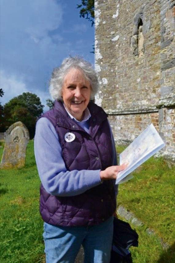 Judith Kauntze, County Organiser for Devon Historic Churches Trust, pictured at Lapford Church, on her way around the villages. Photos: Margaret Tucker