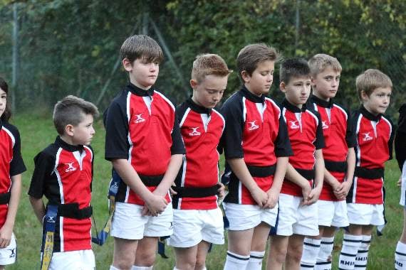 Members of the Hayward’s Primary School team from Crediton during the two minutes’ silence. AQ 5319