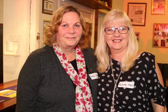 Debbie Garrish, left, and event organiser Elaine German enjoyed recalling their time at Shelley School. AQ 5460