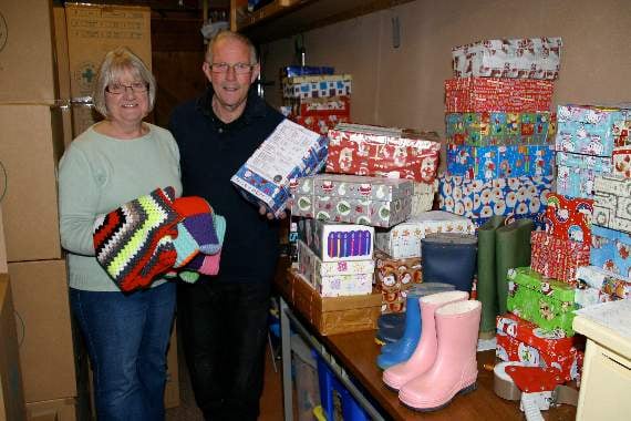 Brian Glover pictured in 2012 with his wife Tris. AQ 0502