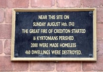August 14 is the anniversary of the Great Fire of Crediton
