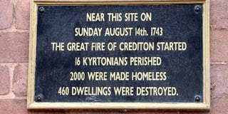 August 14 is the anniversary of the Great Fire of Crediton