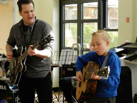 Charley Roberts and teacher Lars Young gave a great performance of Elvis Presley's famous rock song Hound Dog