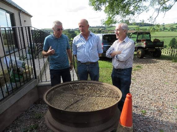 Getting ready to light the barbecue for the evening at Stockleigh Pomeroy are, left to right, Chris Davis (vice chairman), Ian Huxtable (chairman) and John Wilkins (treasurer). SR 2377
