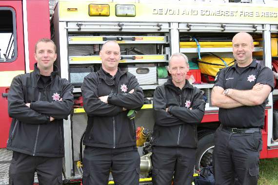 North Tawton firefighters took along their fire engine. AQ 2241
