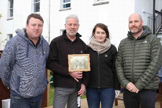 Staff from Resolution Interiors who helped renovate Amber’s Centre at Ashley Court, Chawleigh, from left, Wayne Laws, Jason Sage, Bee McVeigh and Jason Ledingham. AQ 0209