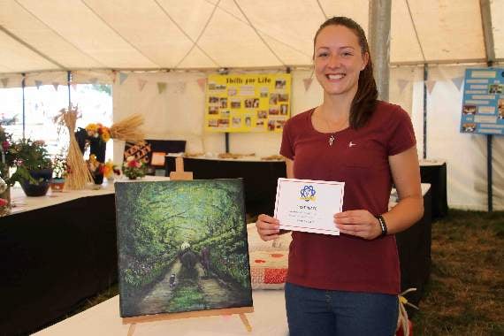 Laura Grist from Cheriton and Tedburn YFC was a first prizewinner with her painting. AQ 4346