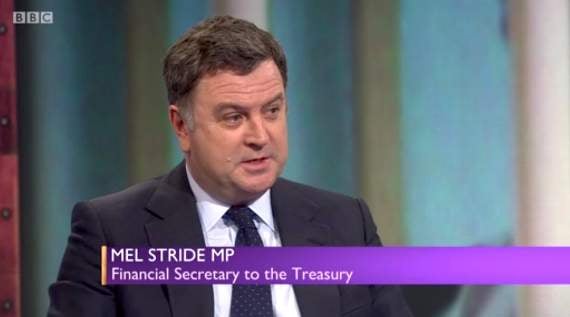 Rt. Hon. Mel Stride MP during the interview by Andrew Neil on the BBC Daily Politics show.