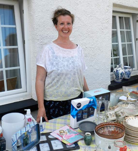 Ruth Curtis at the Bric-a-brac stall during the Open Garden at Yeoland House. NP 070718 04