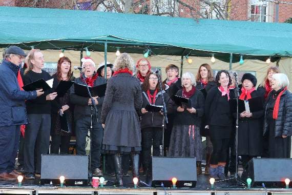 Sandford Singers on stage during their performance. AQ 5976