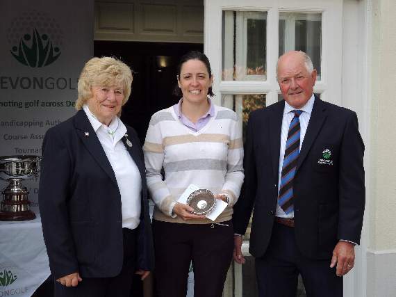 Abby Turner, who reached the semi-final of the Ladies Devon Golf County Championships, pictured with the Devon golf presidents.