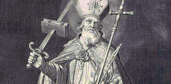 An image of St Boniface, who was born Wynfrith in Crediton in 675AD or 680AD.