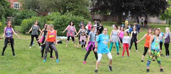 Lots of people enjoyed taking part in the free Zumba sessions. AQ 1619