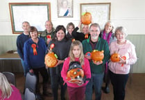 Wonderful display of pumpkins for competition at Hittisleigh near Crediton