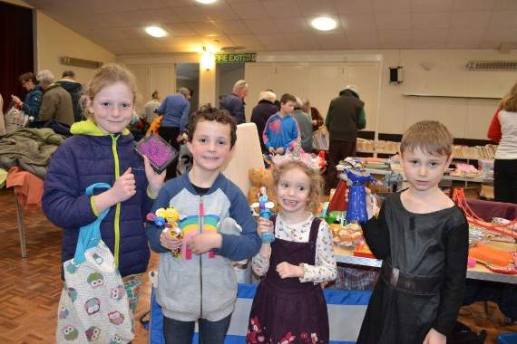 Primrose, Kitty-Rose, Noel and Flynn had a whale of a time at the Jumble Sale and are pictured with some of their bargain toys.