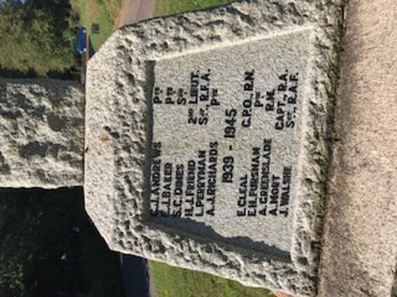 Shobrooke War Memorial, which now includes Stephen Dimes.