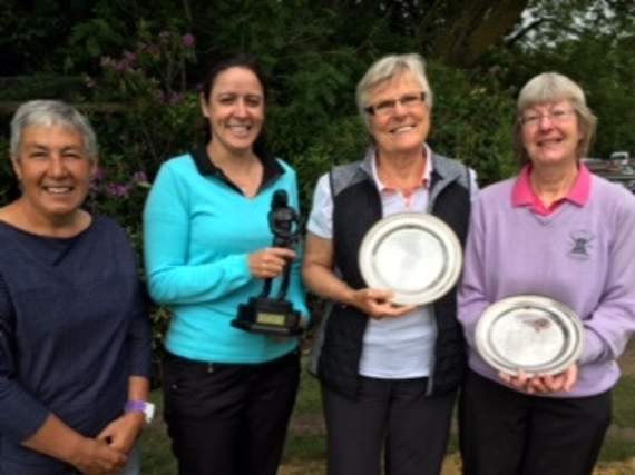 From left, Okehampton Lady Captain, Maggie Caws with Abby Turner, Judith Ezard and Pam Jarman.