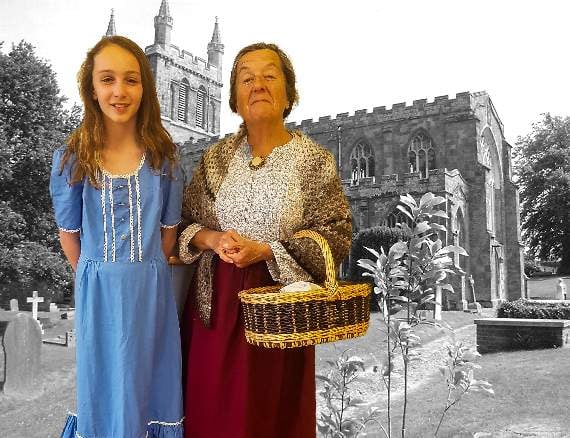 Two of the members of the cast of ‘The Men Who Marched Away’ Kirton 1914-19, which will be performed at Crediton Parish Church.