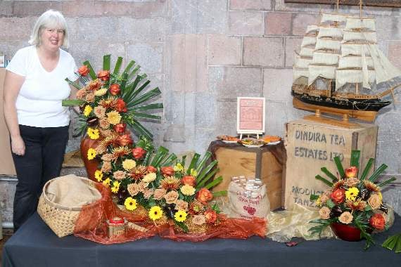 ‘Trade Winds’ was the display created by Gill Collier which included toffee-coloured roses. AQ 1479