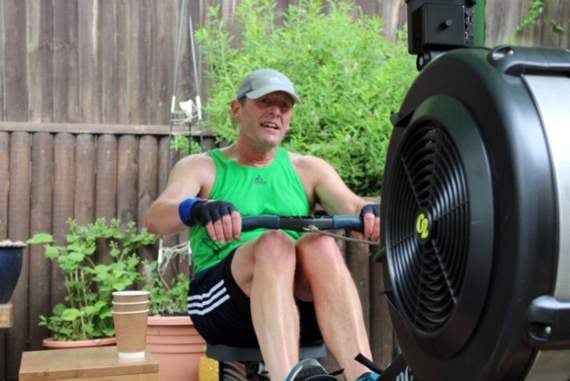 Mark Rice during his marathon row.