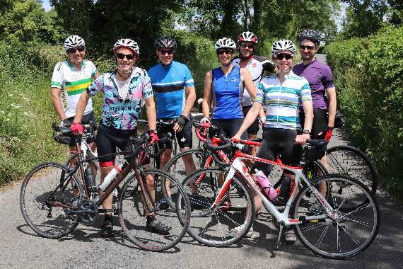 Cyclists taking part in The Nello, passing through the Crediton area.