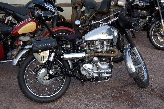 A Royal Enfield Bullet trials bike.