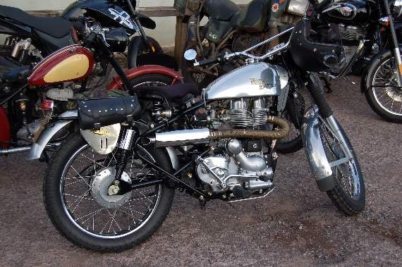 A Royal Enfield Bullet trials bike.