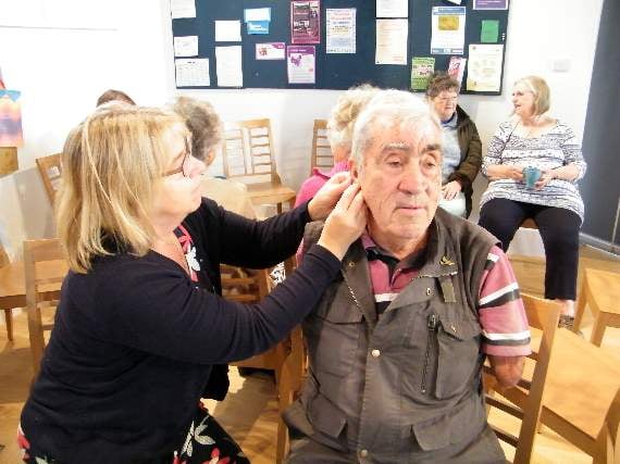 Practice Nurse Alyson Roberts and the Mayor, Cllr Frank Letch, at the Diabetes Day.