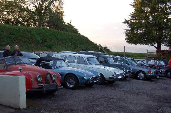 A line of classic cars during a recent car and bike meet at Shobrooke.