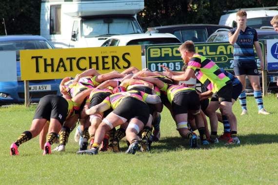 A scrum down between North Tawton and Topsham.