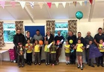 Dads helped Brownies and Rainbows gain badges at Cheriton Fitzpaine near Crediton