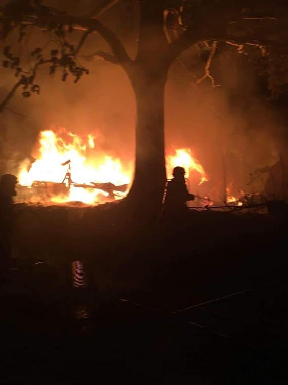 Images of the fire at Rackenford by South Molton fire crew.
