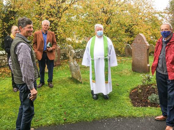Some of those who gathered for the farewell service to Rev Cross, pictured. Photos: Piers Howell