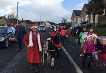 Patch the pony took festive cheer to Tedburn St Mary and Pathfinder