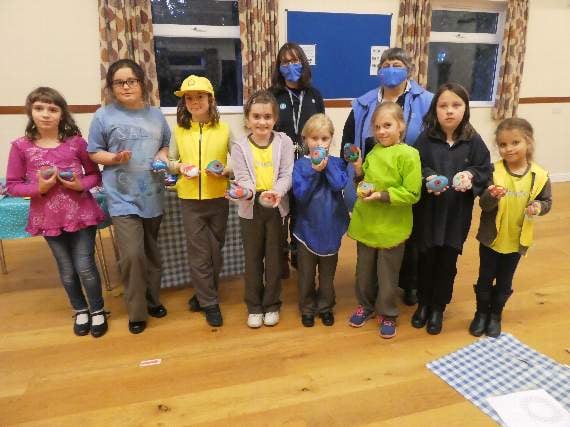 Cheriton Fitzpaine Brownies with their Poppy stones.
