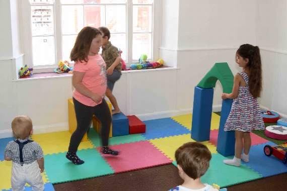 Children playing at Crediton Baby Hub. AQ 8442