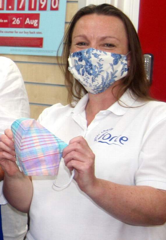 Naomi Cole from FORCE holding one of the masks.