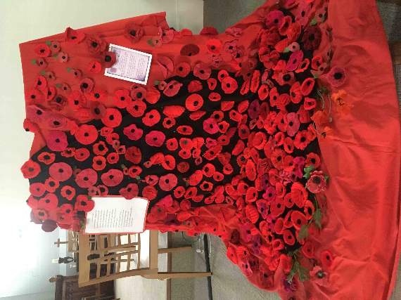The Remembrance display in Crediton Methodist Church.