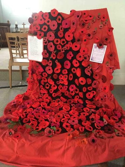 The Remembrance display in Crediton Methodist Church.