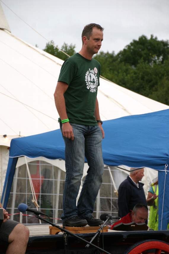 Mark Bazeley, Step Dancing on the wagon at a previous Dartmoor Folk Festival.
