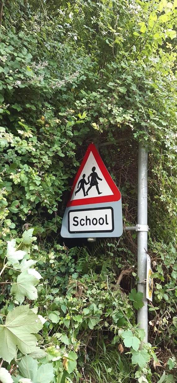 A local resident has kindly trimmed around the warning sign near Sandford School since the meeting.