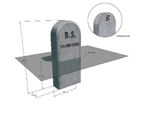 An image of one of the proposed Sandford Boundary Stones.