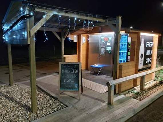 The Sandford Gate Milk Company vending machine at Mole Avon, Crediton.