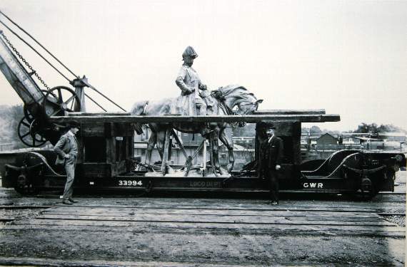 When the Buller statue was transported to Exeter by train.