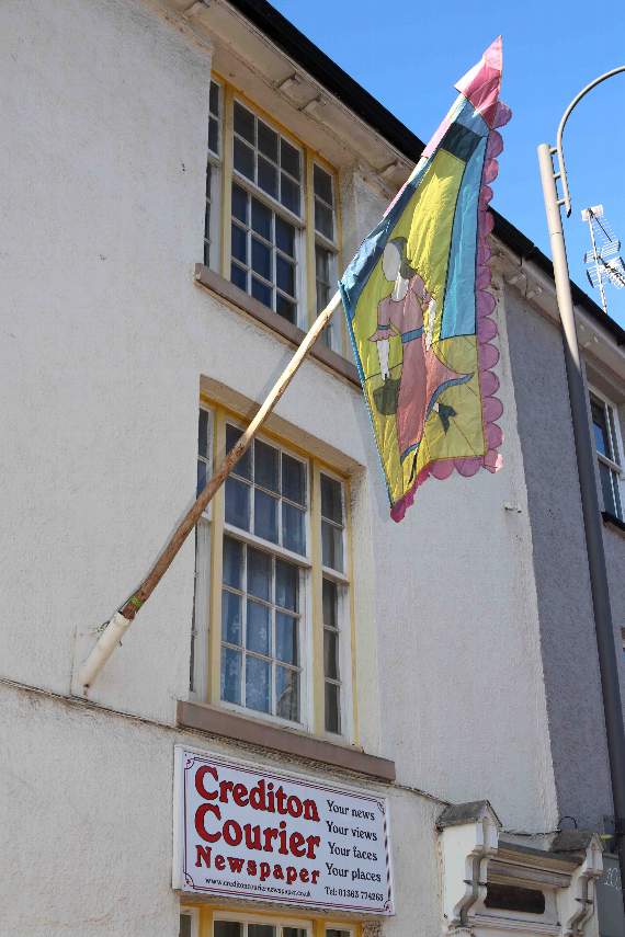 The flag outside the Courier office. AQ 8409