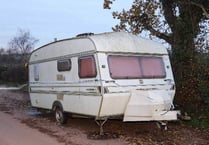 Do you know who fly-tipped a caravan full of rubbish near Crediton?