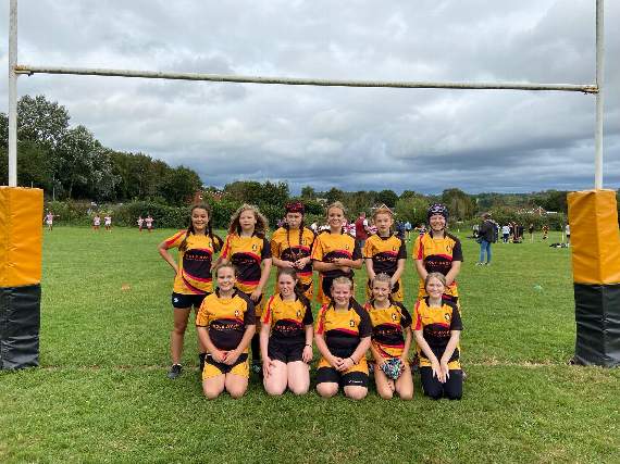 Crediton U13 Girls prior to their victory.