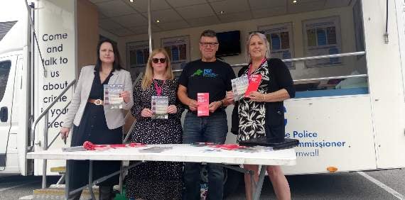 Members of Victim Support, the Victim Care Unit and the Office of the Police and Crime Commissioner have set up in the car park of Co-op on Wolseley Road near Keyham and North Propsect. Pictured left is Commissioner Alison Hernandez with Victim Support staff at the Co-op store on Wolseley Road.